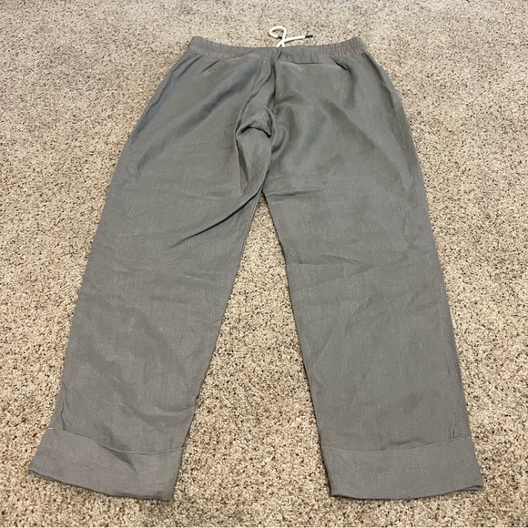 Athleta Bali Linen Ankle Pants In Silver Gray Size 6 - Picture 3 of 5